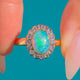 VIVID Victorian 18ct Gold Opal Diamond Cluster Ring