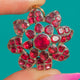 Georgian 18ct Gold Flat-Cut Garnet Flower Pendant