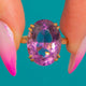 9ct Gold Amethyst Oval Dress Ring - 7.00ct Amethyst