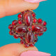 Victorian Garnet Cabochon Flower Cluster Pendant