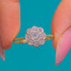 Antique 18ct Gold Old Mine Cut Diamond Cluster Ring - 0.50cts