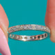 Art Deco Engraved Platinum 0.75ct Diamond Eternity Ring – Size M/6