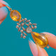 19th Century Spanish Foiled Citrine & Diamond Double Drop Pendant, c.1800
