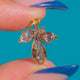 Antique 18ct Gold Rose-Cut Diamond Fig Leaf Charm