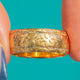 Edwardian Gold cigar band with leafy engraving and scalloped borders