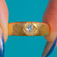 18ct Yellow Gold ring, front close-up of the Old Mine-Cut Diamond