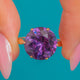 Lab-grown colour-change Sapphire solitaire ring front