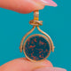 9ct Gold Sardonyx and Bloodstone Swivel Fob Pendant, Bloodstone face and engraved Gold frame