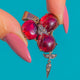 Victorian 9ct Gold Garnet Rose cut Diamond Flower Bug Pendant, full front and pointed drop