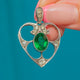 Antique European Silver Green Paste Heart Pendant