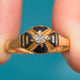 Victorian 18ct Gold Black Enamel Diamond Ring, c.1868