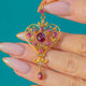 Edwardian 9ct Gold Garnet Pearl Heart Pendant