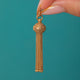 Antique 9ct Gold Domed Fig Leaf Tassel Charm