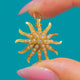 14ct Gold Pearl Sunburst Pendant