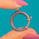 Antique 9ct Gold & Niello Bolt Ring Clasp, front view of the striped Niello bolt ring