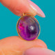 Amethyst cabochon Gold charm