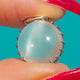 9ct Gold & Silver Cat's Eye Moonstone Cabochon Charm