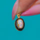 Antique 18ct Gold Opal Black Enamel Charm
