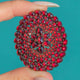 Antique Garnet Cluster Flower Brooch Pendant