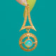 Engraved 14ct Gold Opal Drop Pendant