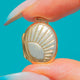 Art Deco 9ct Gold Oval Sunray Locket