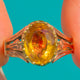 Antique French 18ct Gold "Oil and Vinegar" Foiled Citrine Ring