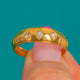 Striking 18ct Gold Knife-Edge Diamond Three Stone Gypsy Ring c.1889