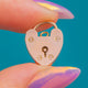 Mini Antique 9ct Gold Working Heart Padlock Charm - Stamped "9CT GOLD" "WJS" Maker's Mark