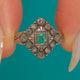 Antique 18ct Gold French Emerald Diamond Cluster Ring