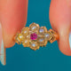 Victorian 15ct Gold Ruby Pearl "Star" Ring, c.1870