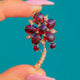 Antique 8ct Gold Rose Garnet & Pearl Flower Pendant