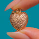 9ct Gold Engraved Flowers Puffy Heart Pendant