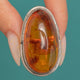 Mid-Century Sterling Silver Baltic Amber Ring c.1970
