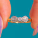 Art Deco 18ct Gold & Platinum Diamond Bow Ring