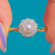 Edwardian 18ct Gold Natural Pearl & Diamond Cluster Flower Ring