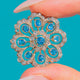 Victorian 9ct Gold Aquamarine Diamond Pendant, Removable Brooch Fittings