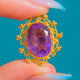 18ct Gold Georgian Foiled Amethyst Cannetille Charm