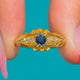 Stylish Antique  18ct Gold Sapphire Diamond Boat Ring