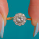 Antique 18ct Gold Diamond Daisy Cluster Engagement Ring - 0.25ct Central Diamond