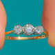 18ct Gold & Platinum Diamond Three Stone Trilogy Ring, 0.70ct