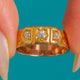 Antique 18ct Gold Diamond Trilogy Gypsy Ring, Engraved Band