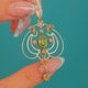 Edwardian 9ct Gold Peridot Pearl Flowers Drop Pendant