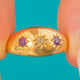 Victorian 18ct Gold Ruby & Diamond Three Stone Star-Set Gypsy Ring