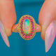 Antique 9ct Gold Opal & Pink Paste Oval Cluster Ring