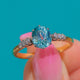 Art Deco 15ct Gold & Platinum Oval Zircon Diamond Ring, 1.30ct Zircon