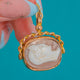 Antique 9ct Gold Greek Portrait Intaglio Spinner Fob- Chester 1912
