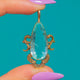 Antique 4.30ct Aquamarine Teardrop Pendant, 9ct Gold