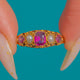 Victorian 18ct Gold Garnet Pearl Half Hoop Ring